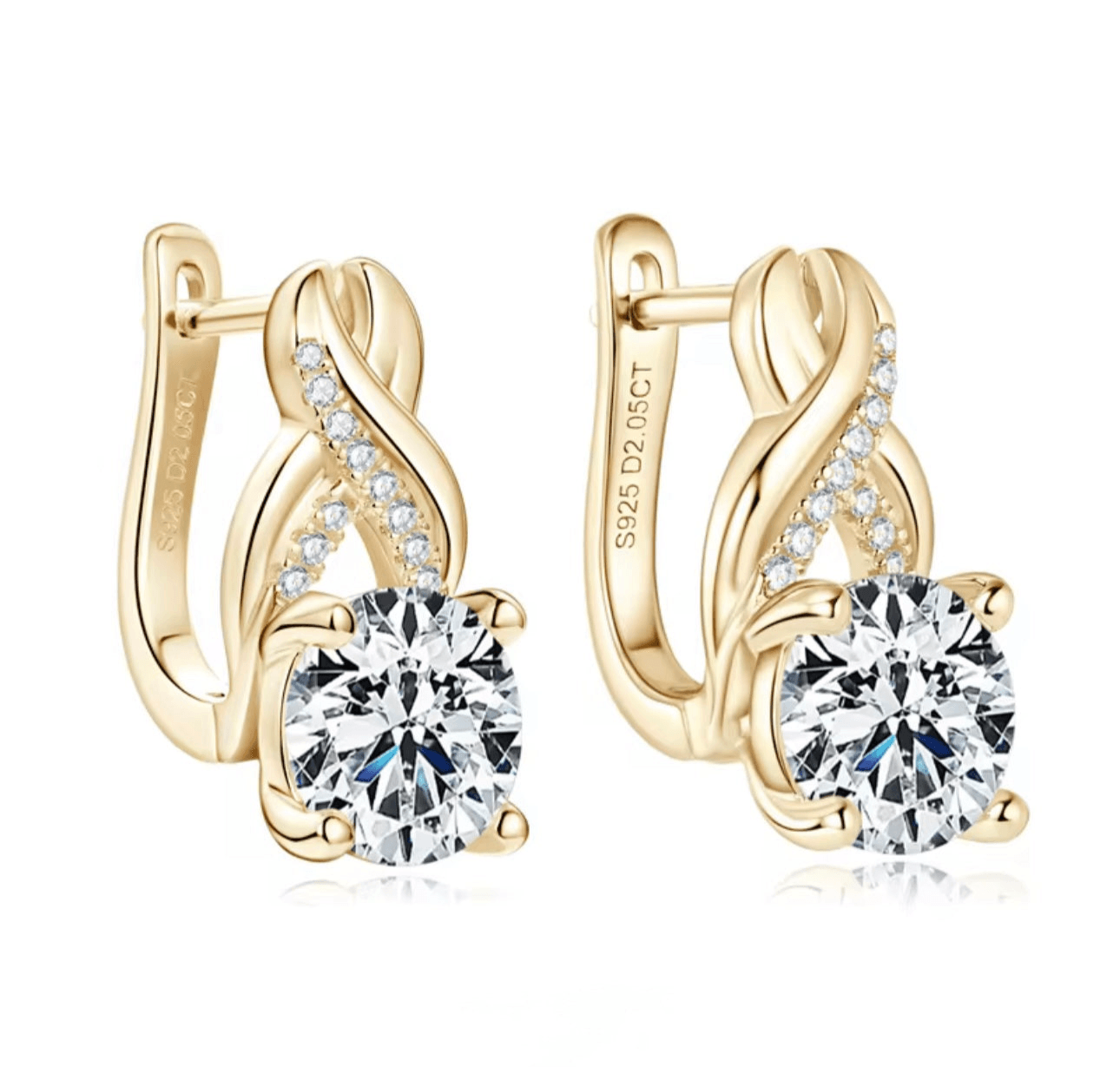 Sofiana Moissanite and Zircon Studs Sparkle in 925 Silver thumbnail 2