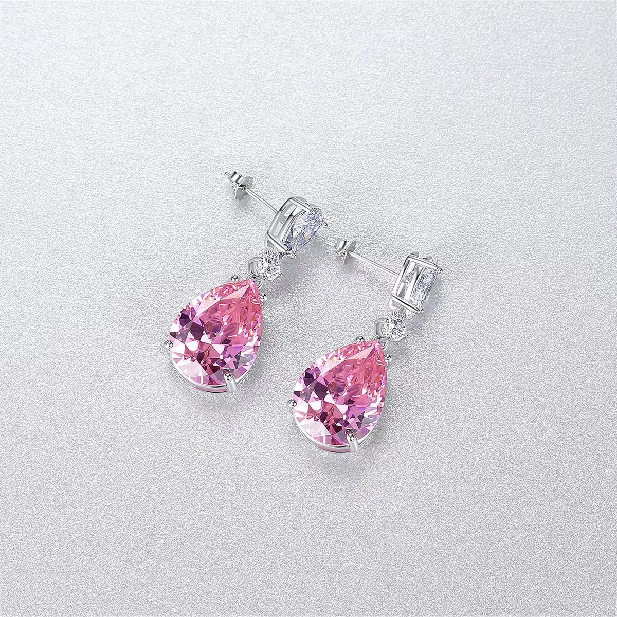 Rose Drop Earrings 925 sterling silver and light-catching brilliance. thumbnail 3
