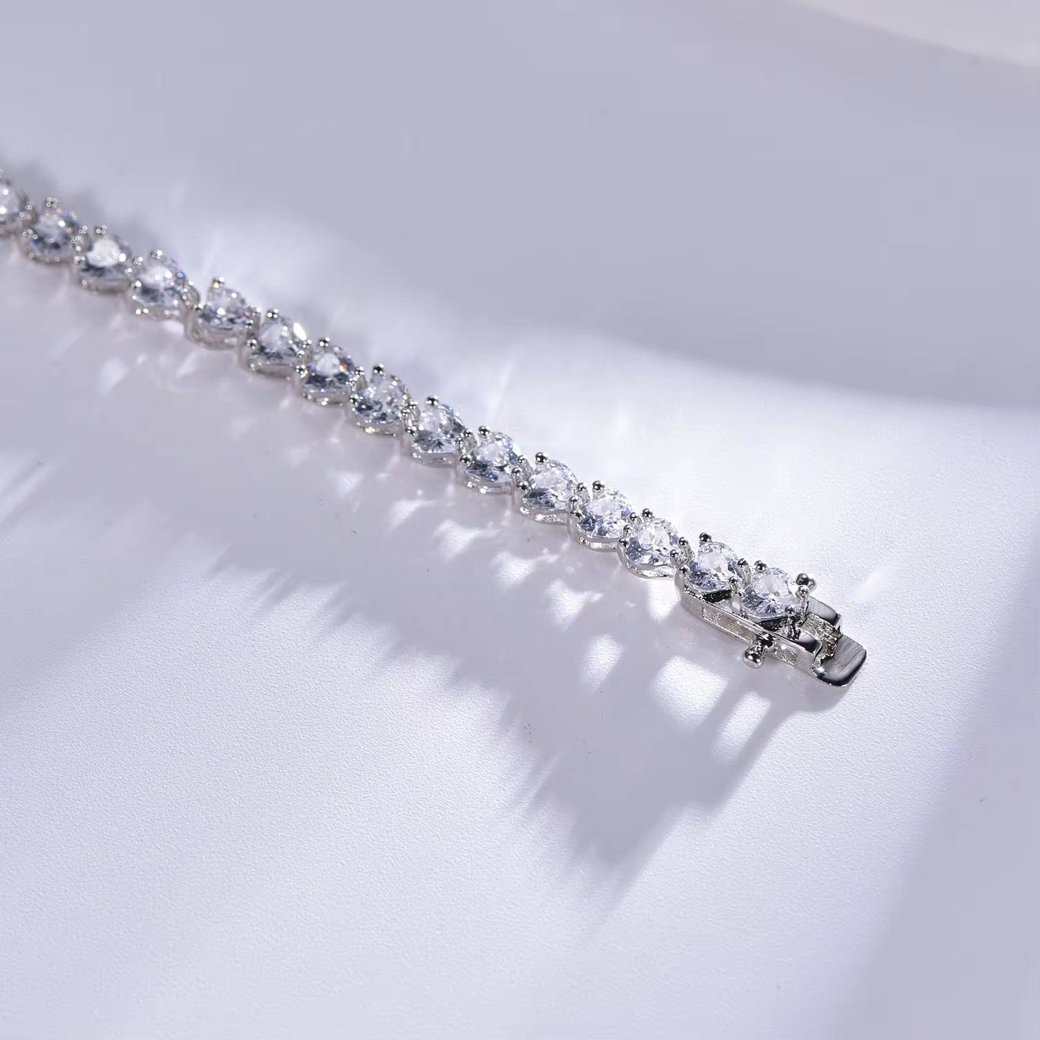 Jolie Bracelet Heart Tennis Style High Brilliance Stones in Sterling Silver thumbnail 4