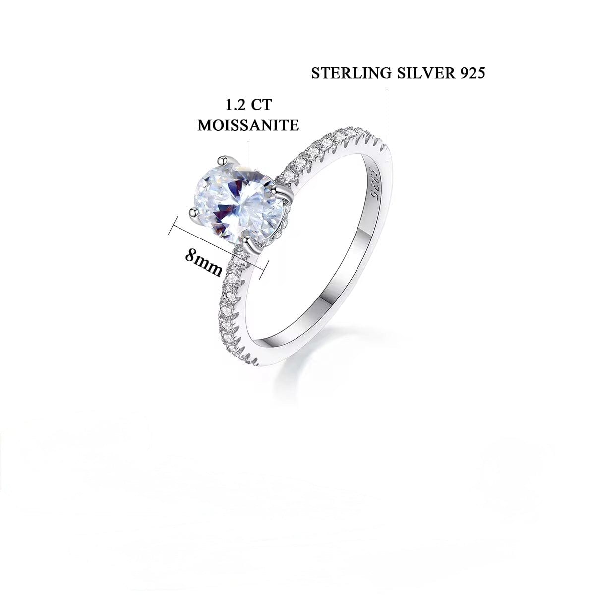 Sia Sparkle Ring Moissanite Brilliance in 925 Sterling Silver thumbnail 3