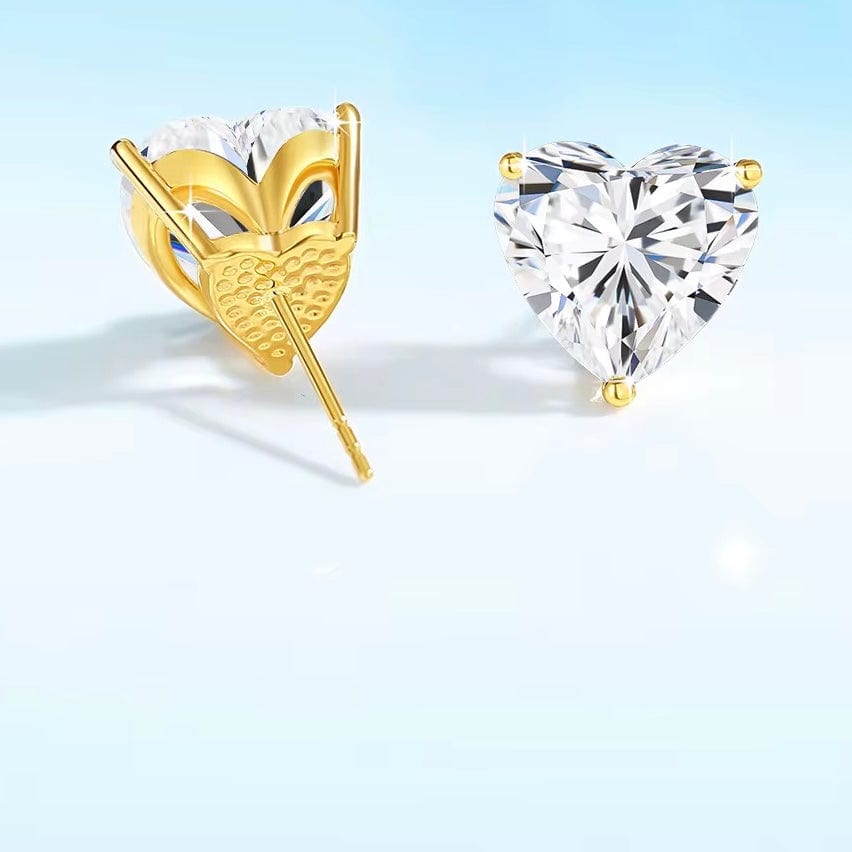 Amor Sparkle Studs Earrings Moissanite in 14K Gold thumbnail 2