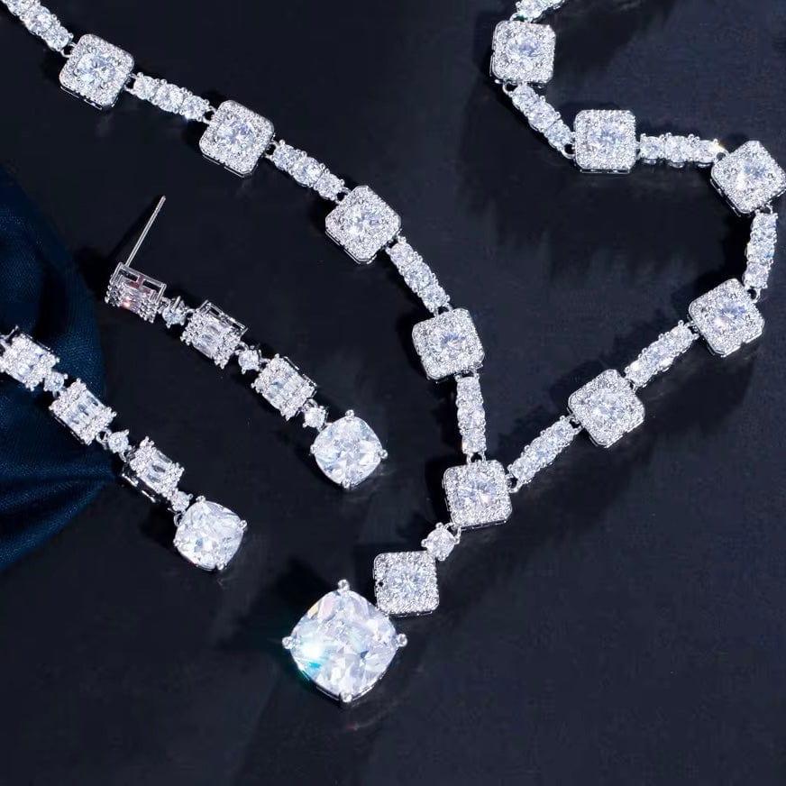 Anastasia Sterling Silver Set  Necklace with High-Brilliance Stones thumbnail 2
