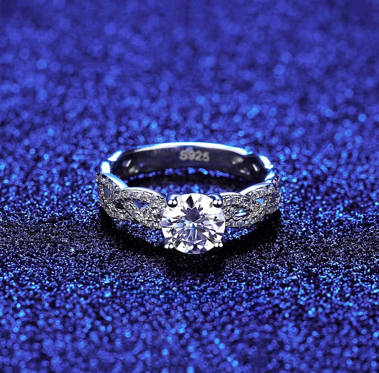 Esme Sparkle Ring Moissanite Brilliance in 925 Sterling Silver thumbnail 3