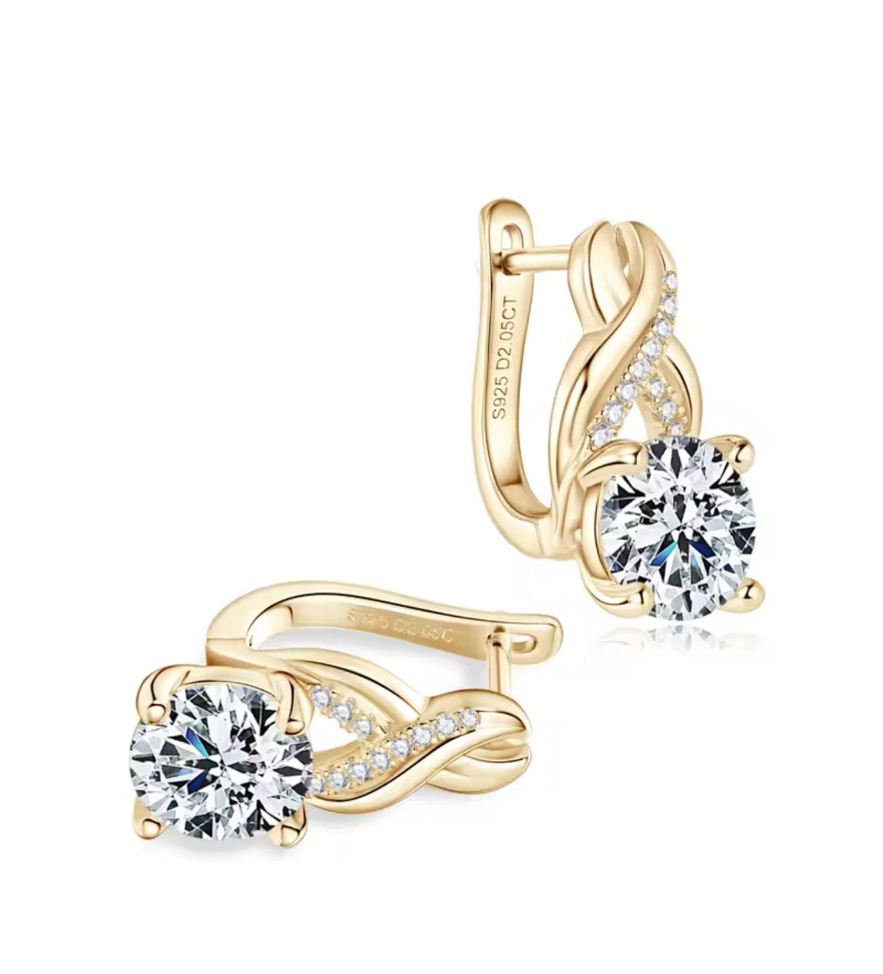 Sofiana Moissanite and Zircon Studs Sparkle in 925 Silver thumbnail 3