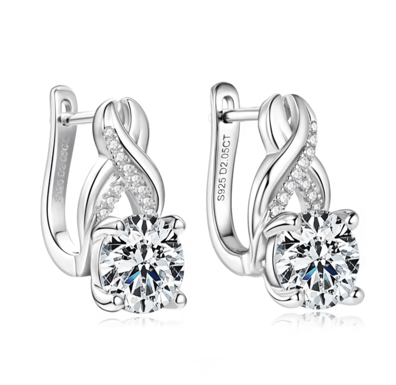Sofiana Moissanite and Zircon Studs Sparkle in 925 Silver thumbnail 1