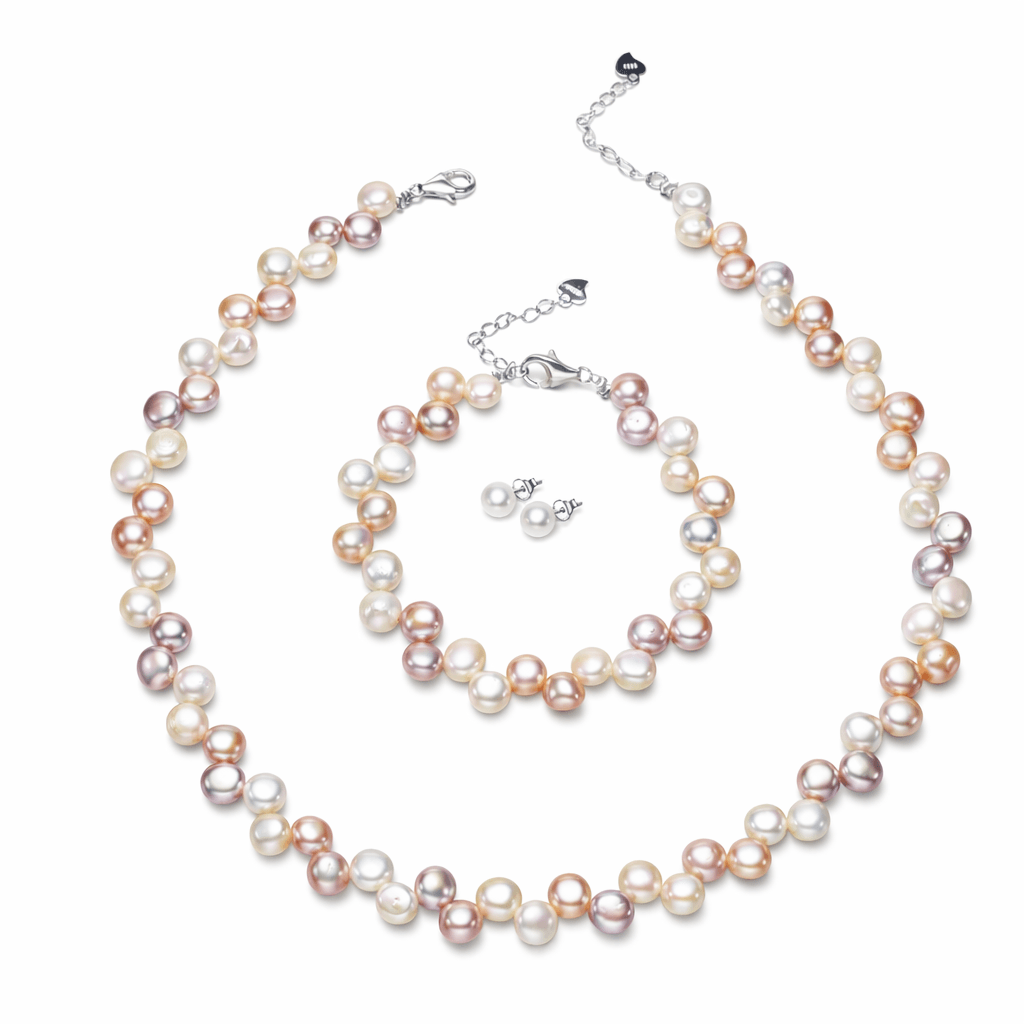 Sienna Lustré Set Multicolor Freshwater Pearls & Sterling Silver thumbnail 1