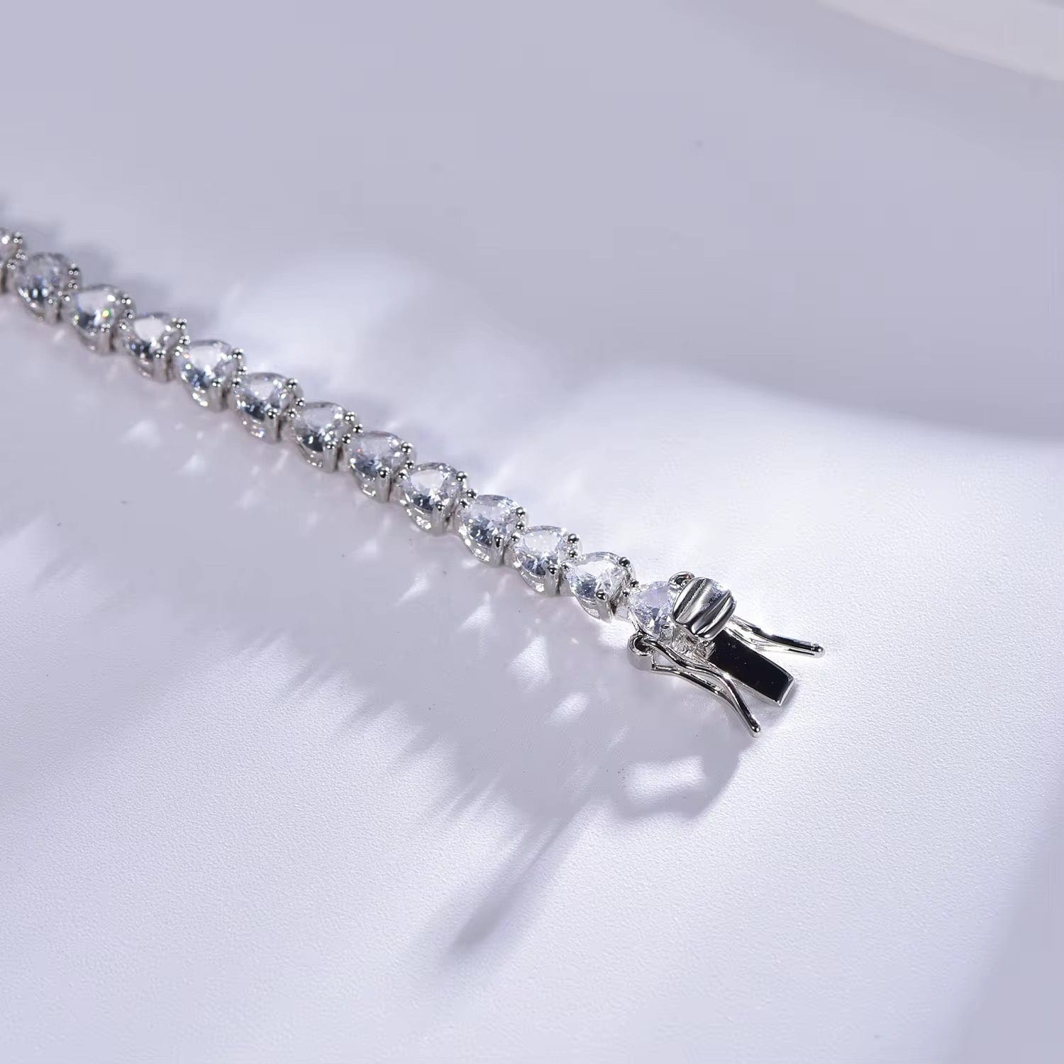 Jolie Bracelet Heart Tennis Style High Brilliance Stones in Sterling Silver thumbnail 5