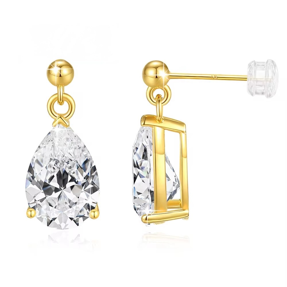 Alexie Sparkle Studs Earrings Moissanite in 14K Gold - Image 1