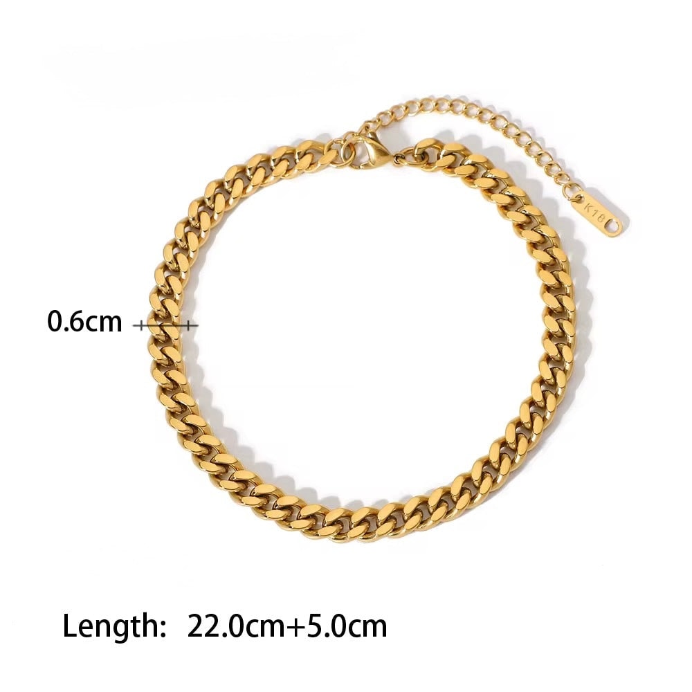 Winter 6mm Miami Cuban Chain Anklet Bracelet - Image 1