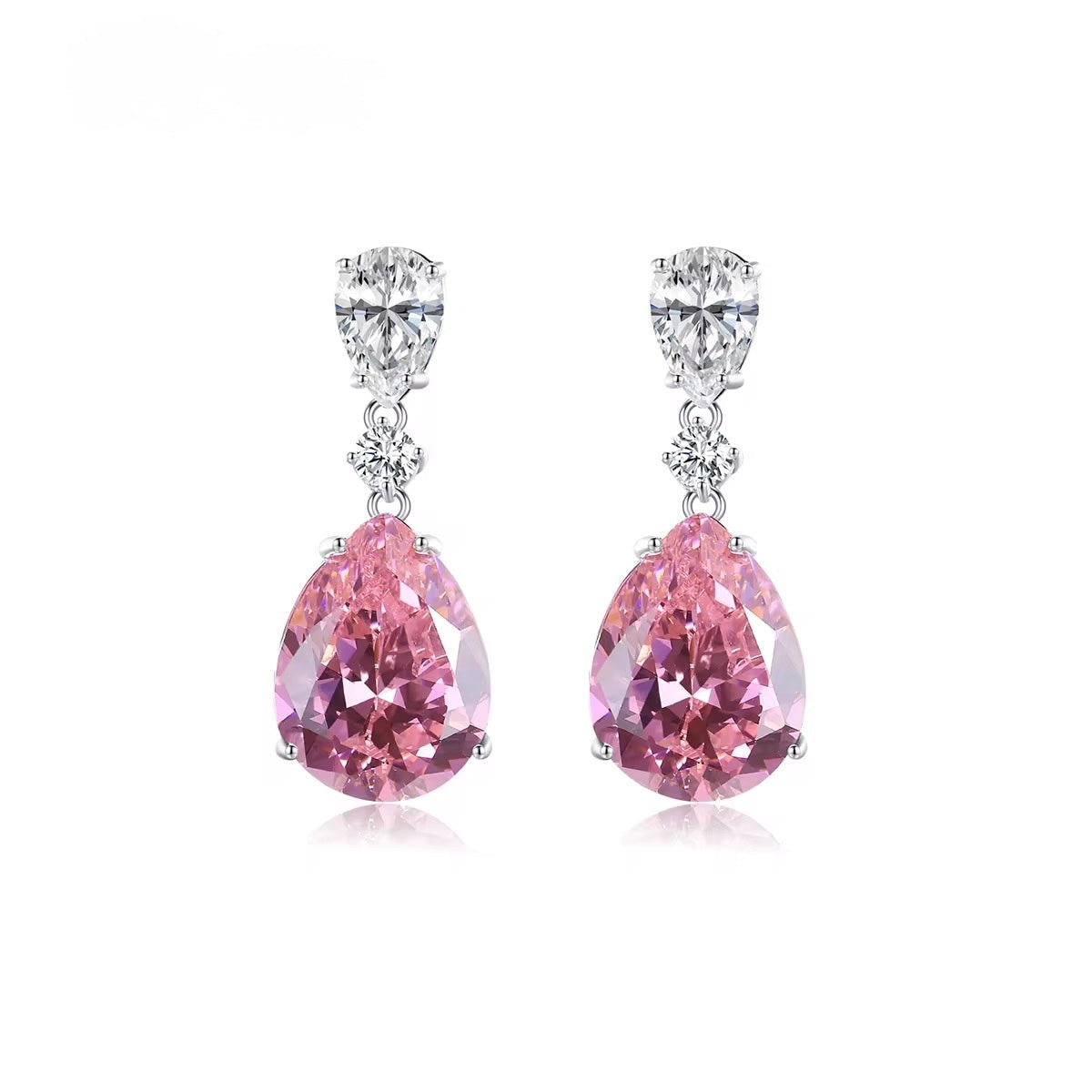 Rose Drop Earrings 925 sterling silver and light-catching brilliance. - Image 1