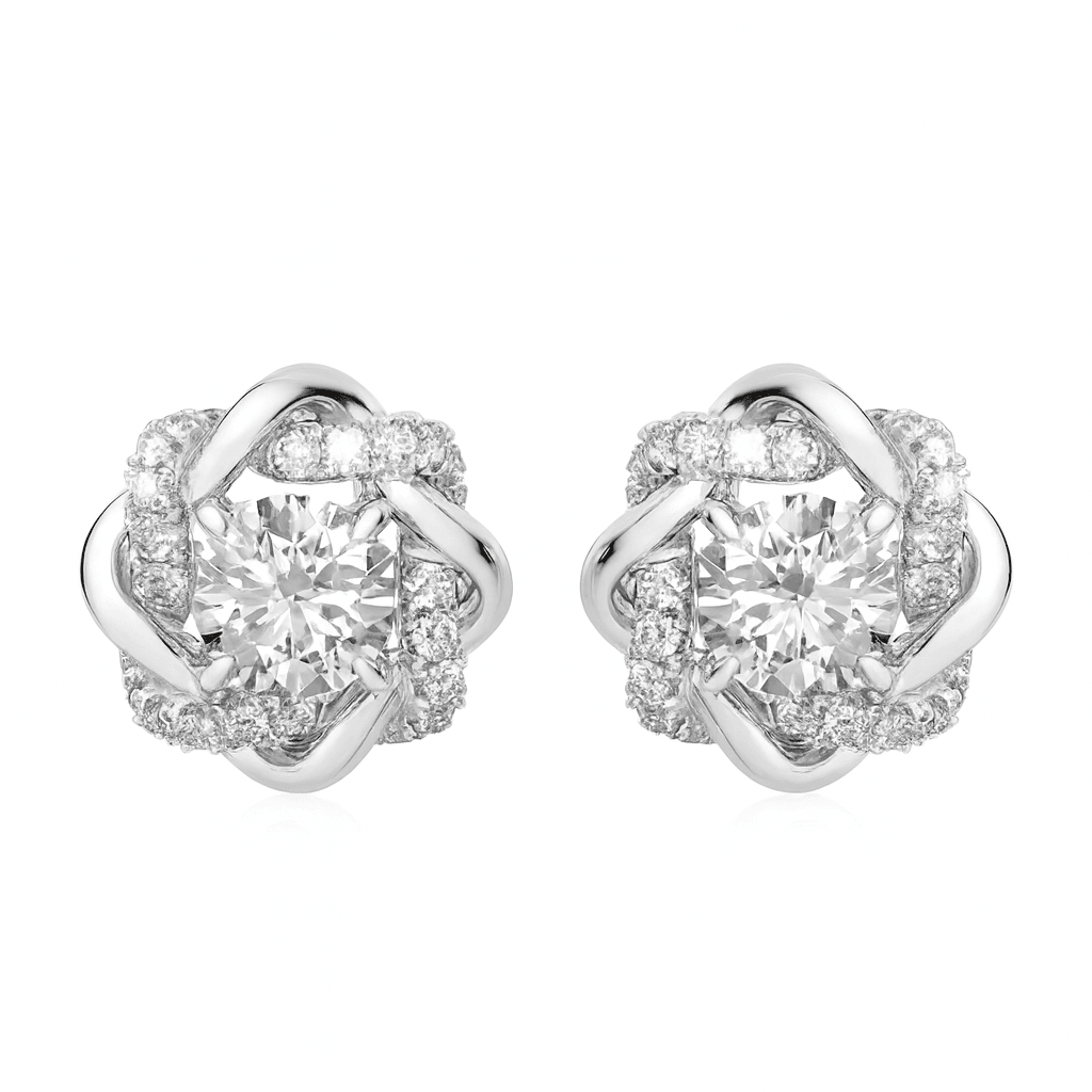 Angelica Moissanite and Zircon Studs Sparkle in 925 Silver - Image 1