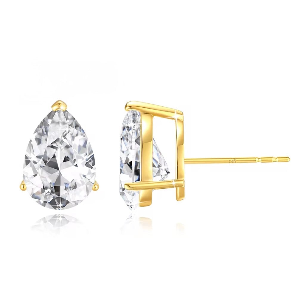 Milena Sparkle Studs Earrings Moissanite in 14K Gold - Image 1