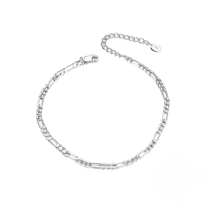 Naya 925 Sterling Silver Classic Figaro  Chain Anklet - Image 1