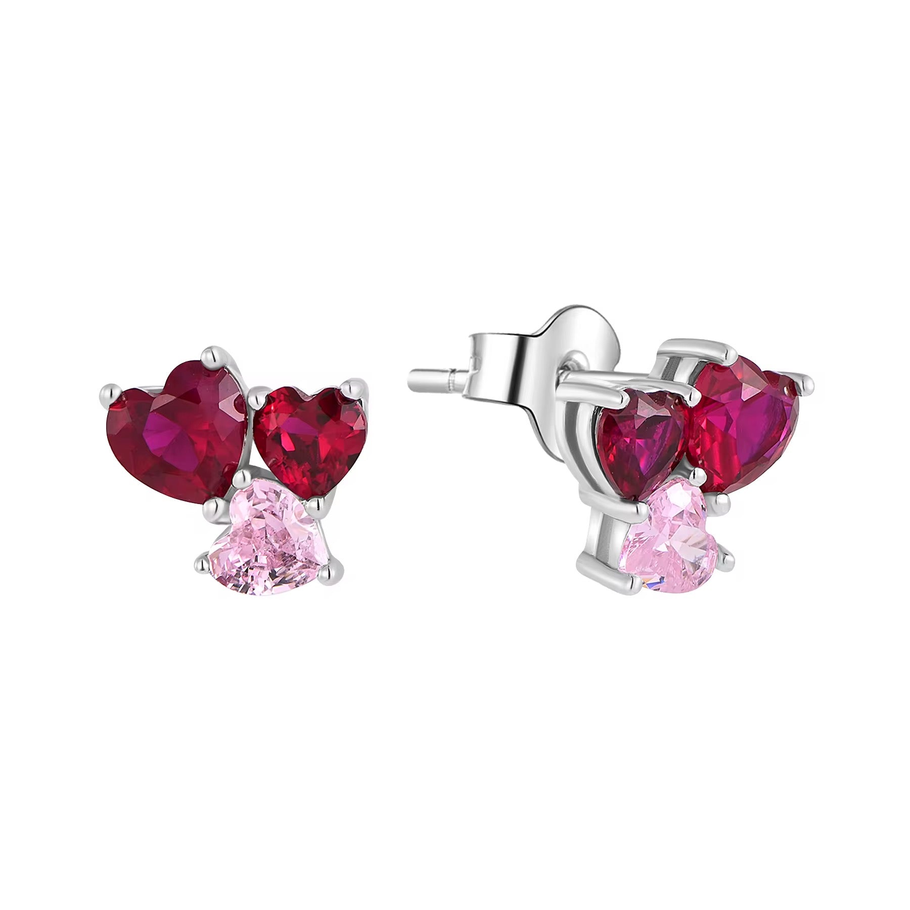Joy Little Luxe Heart Trio Stud Earrings in Sterling Silver - Image 1