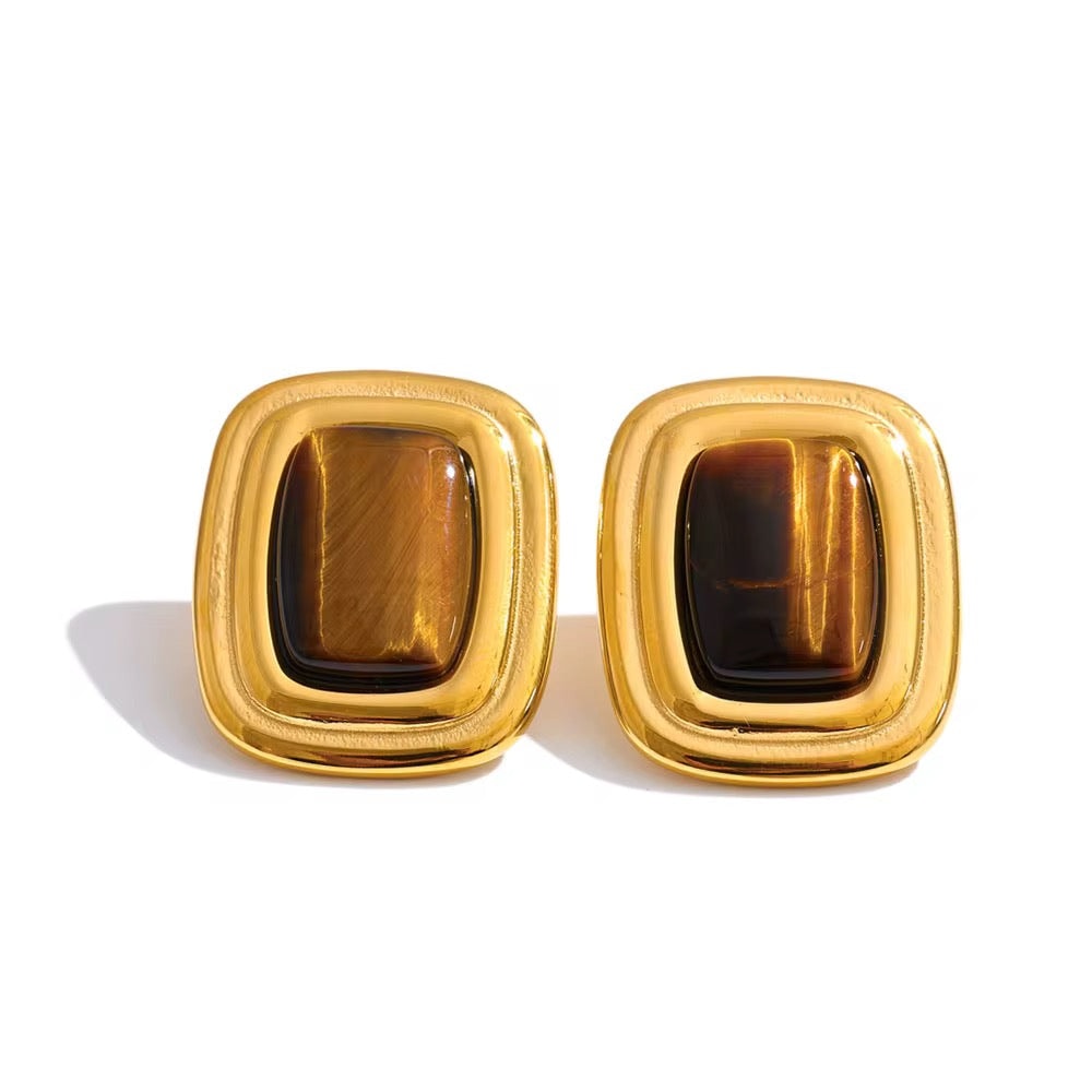 The Cara Sculpted Crystal Stud Earrings - Image 1