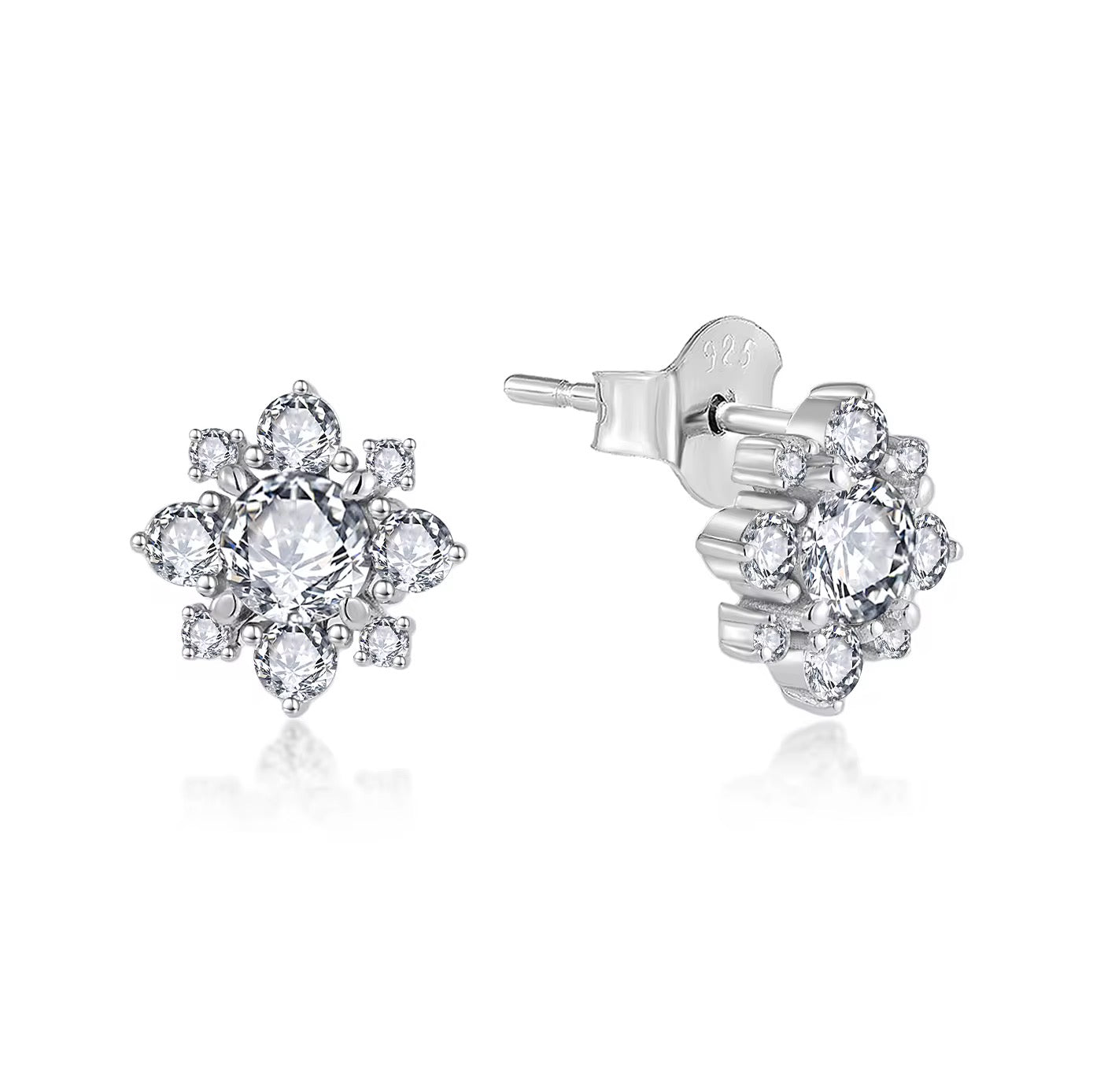 Elsa Little Luxe Snowflake Earrings  Sterling Silver - Image 1
