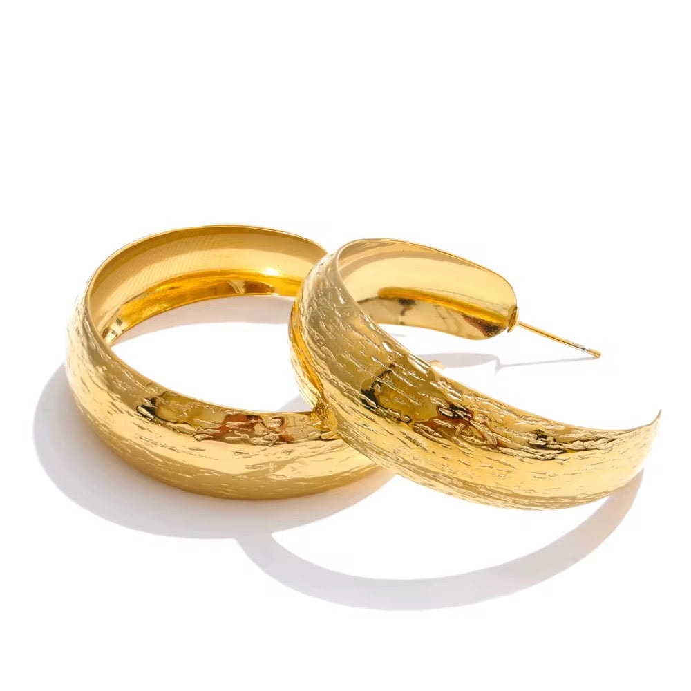 Roma Hoop Earrings Waterproof Non-Tarnish and Hypoallergenic - Image 1