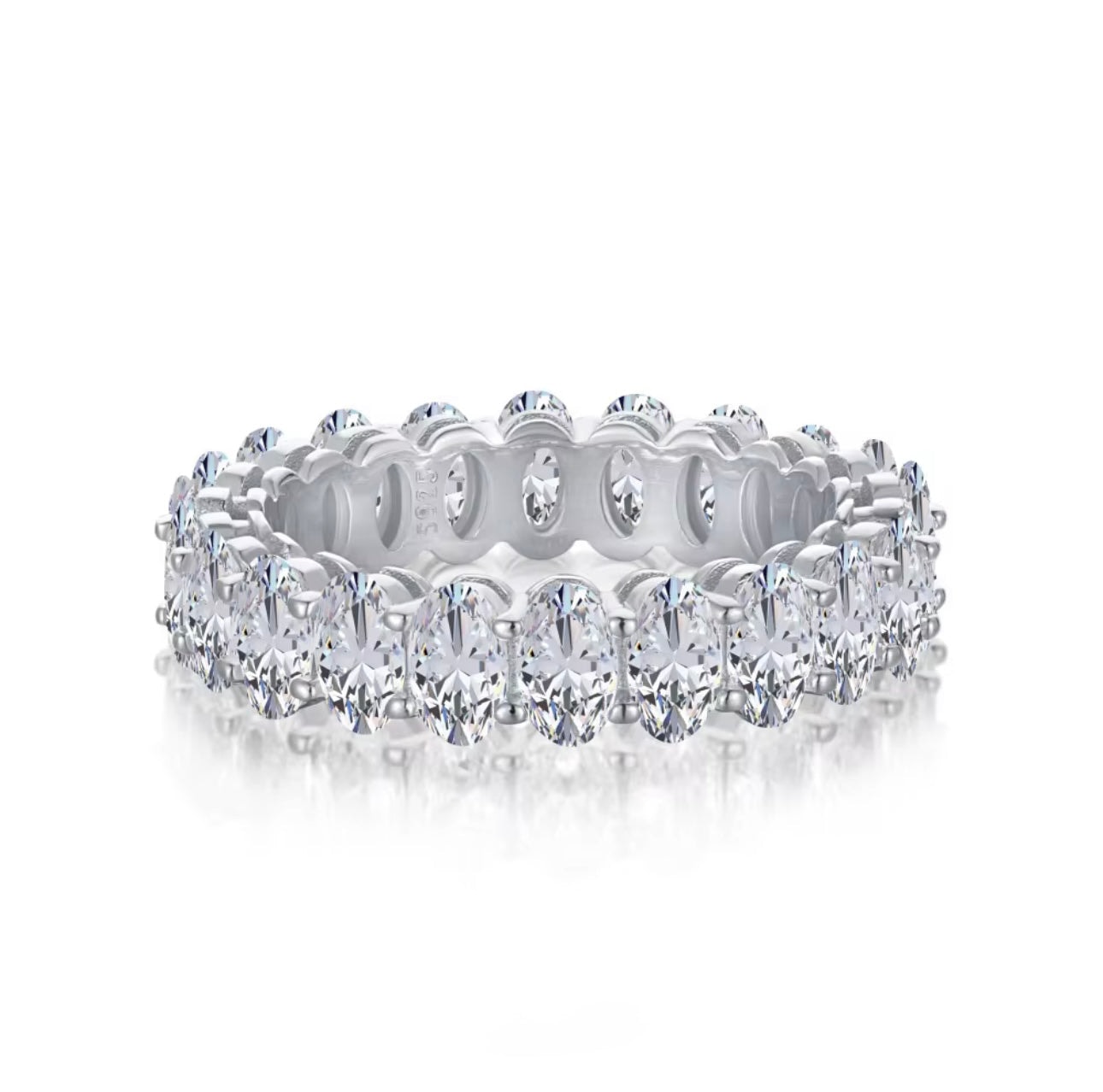 Mimi Oval Cut Eternity Band in 925 Sterling Silver with Brilliance Zircon - Image 1